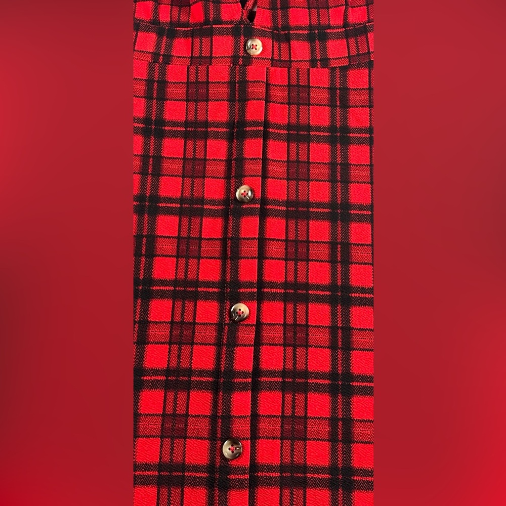 SHEIN Women’s Red Plaid Overall Dress Size Small - Picture 4 of 9